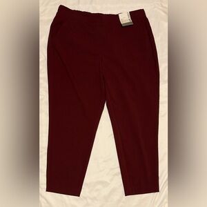 Nine West XL Burgundy Comfort Crop Slacks